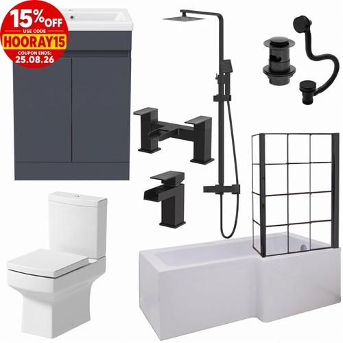 Complete bathroom suite black - bathroom,