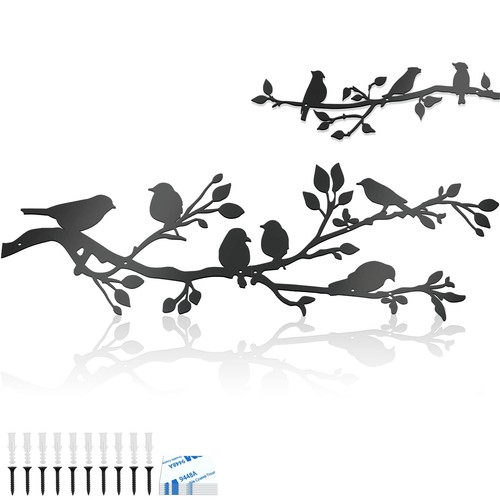3pcs large metal birds wall - metal,