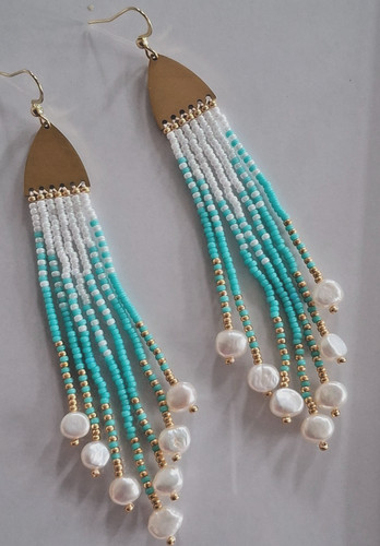 Handmade miyuki seed bead long - bead,