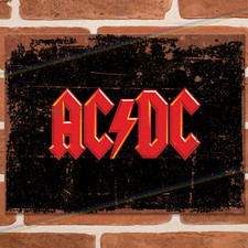 ACDC LOGO AC DC Metal Signs Mancave Bar Retro Vintage Music Poster Tin Sign UK