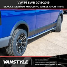 VW T6 CARAVELLE 2015-19 BLACK WHEEL ARCH & SIDE BODY MOULDINGS SWB DOUBLE DOOR