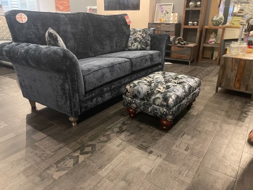 Large blue velvet sofa - velvet,