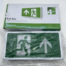 4Lite LED Emergency Exit Light Box Self Testing 4W Emergency Lighting IP20 White