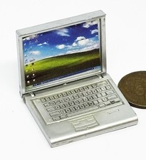 Dolls House Silver Laptop