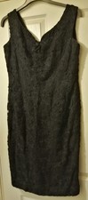 Berkertex Continentals Vintage Black Cocktail Dress Size 18 Hips 42" Bust 40