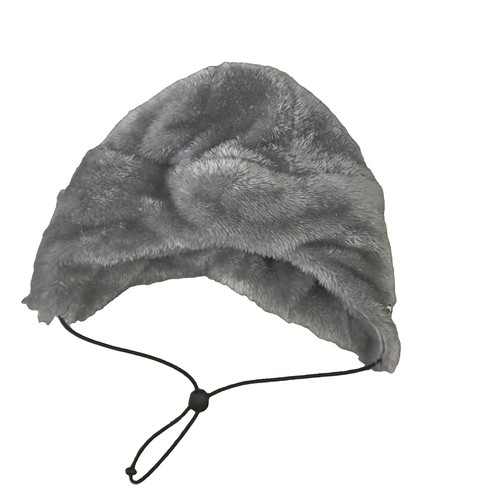 Gray faux fur trapper - fur,