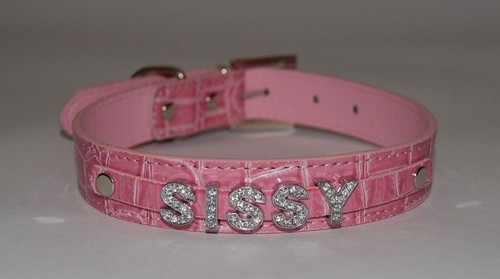 Sissy pink bondage collar - sissy,