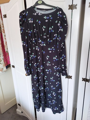 Oasis black floral midi dress - floral,