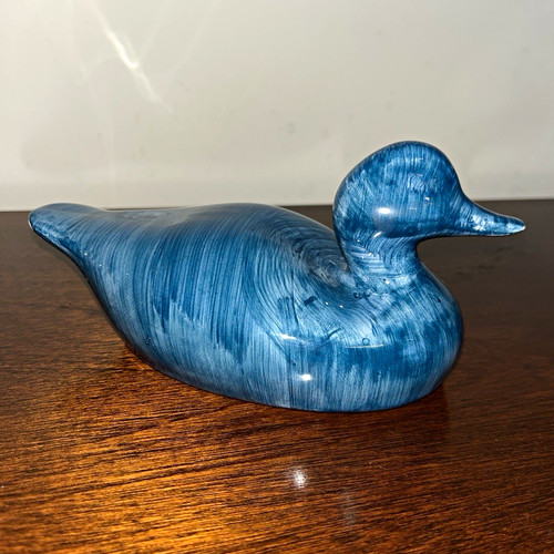 Blue ceramic duck - duck, ornament
