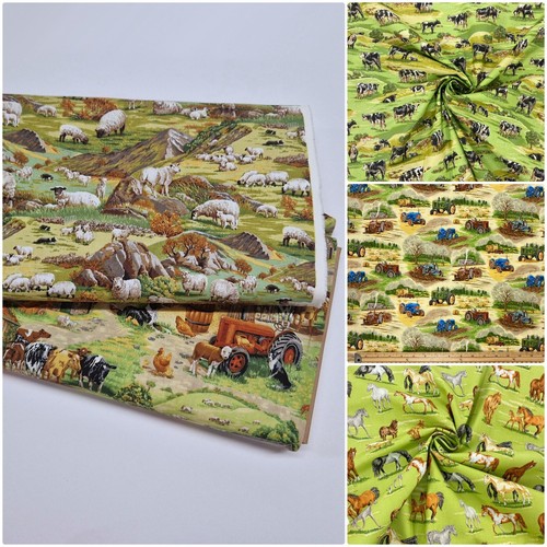 Farm patchwork fabric - fabric, country