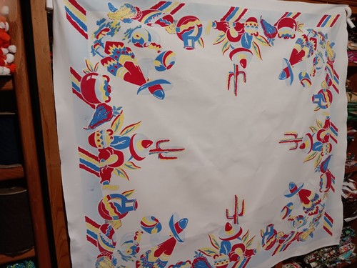 Vintage mexican tablecloth - vintage,