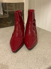 Faith Bright Red Faux Patent