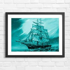 Vibrant Vintage Sailing Ship