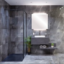 MARBLE EFFECT LIGHTENING BLACK PORCELAIN TILES 1200x600x10mm £39.99  PER SQM