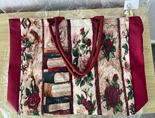 Floral tapestry tote - floral, bag