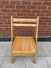 Vintage Wooden Folding Beech Wood Slatted Chair c1950 - N2