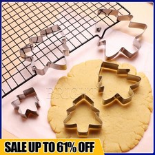 5X Christmas Tree Cookie Cutters Set Stainless Steel Biscuit Baking Shapes Mould
