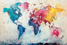 World Map Canvas Picture Print