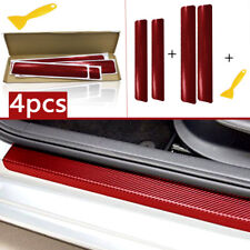 4* Car Accessories Carbon Fiber Door Plate Sill Scuff Cover Anti Scratch Sticker