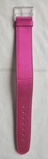 Pop Swatch 25 Mm Pmv100 Genuine Leather Pink Correa Watch Band Strap Framboise