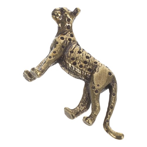Golden brass cheetah statues - golden,
