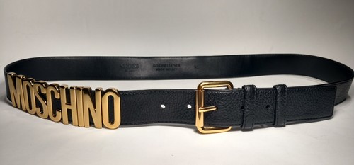 Moschino grain black leather - black,