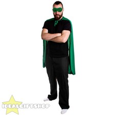 ADULTS SUPERHERO CAPE + MASK FANCY DRESS COSTUME COMIC BOOK FILM HERO HALLOWEEN