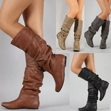 Womens Slouchy Mid Calf Boots