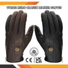 ViPER Motorcycle Leather Gloves CE Approved Vintage Retro Bike Gloves - VPR002