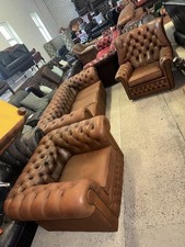 Chesterfield Tan Real Leather