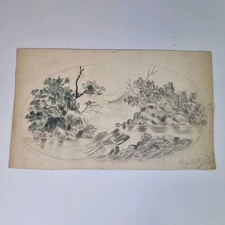 Antique 19thc pencil drawing - pencil,