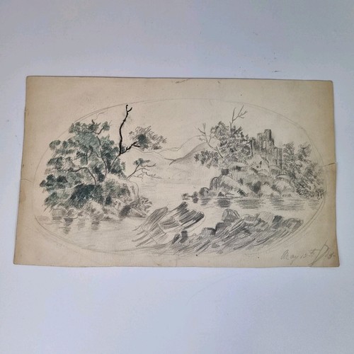 Antique 19thc pencil drawing - 19thc,