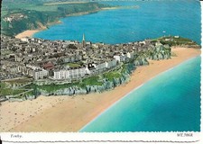 (3) Postcard View From Wales Tenby Beach and Town