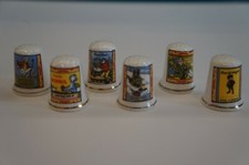 6 Advertising Thimbles "B&W Ceramics" Fine Bone China Thimbles A7