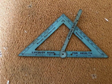 Lifebuoy Soap For Health RULING PROTRACTOR SET SQUARE Antique Metal