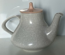 Vintage 60s Poole Pottery - Twintone Teapot - Seagull & Peach