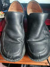 Clarks Black Leather Shoes Active air Slip On Loafers UK Size 8 H