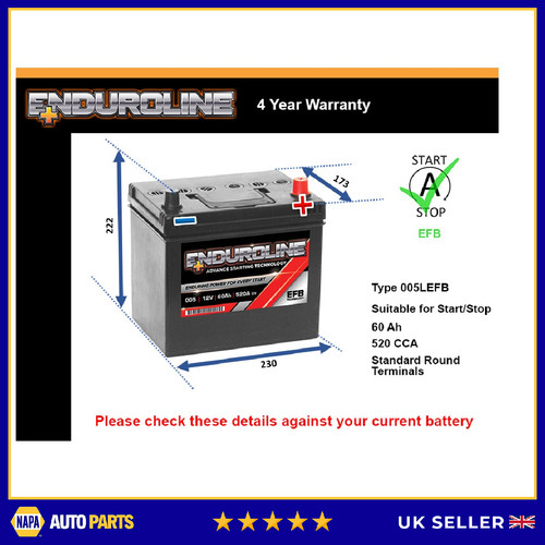 Efb car battery fits subaru - efb,
