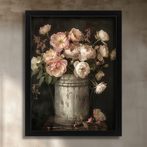 Vintage flowers vase wall - vintage,