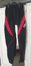 Mens FDX Super Rouba Black Red Long Padded Cycling Trousers Size Medium