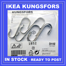 IKEA HOOKS KUNGSFORS 203.349.22 STAINLESS STEEL 6CM SET OF 5 BRAND NEW PARTS