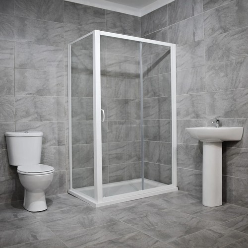 Carina white sliding - , shower