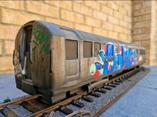 Model London Underground Train.. With Handmade Base.. All Handpainted