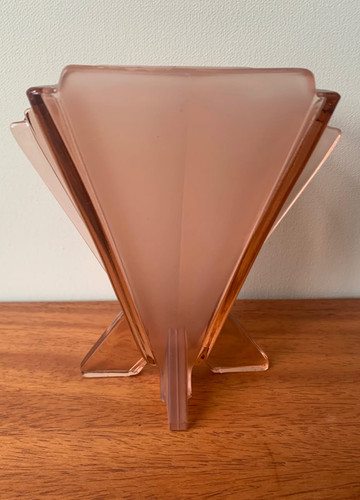 Art deco pink clear frosted - deco, &