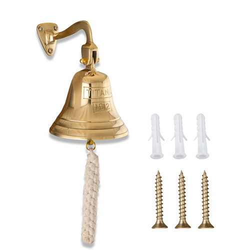 Wall mounted hanging ship bell - mounted,