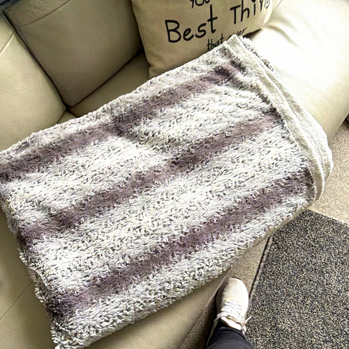 Grey white striped faux - grey,