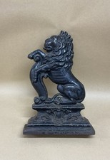 Antique Victorian Lion Rampant Cast Iron Door Stop/Porter C1860 4.8kg.
