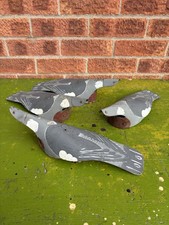 Set of 4 Vintage Cardboard Pigeon Decoys with Metal Fixings – Patent Stamp