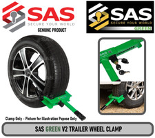 SAS Green V2 Wheelclamp Use on Trailers, Caravans, Quad Bikes, Cars and More