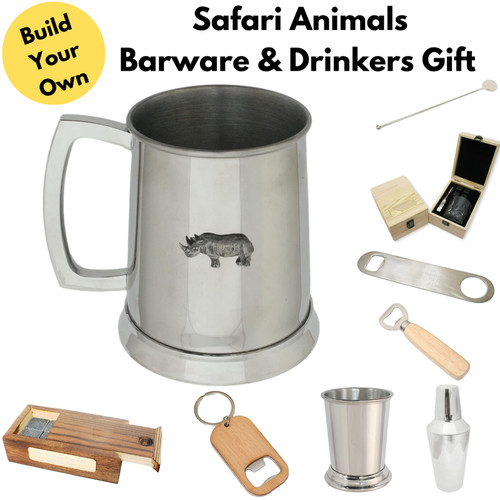 Safari animals barware - safari,